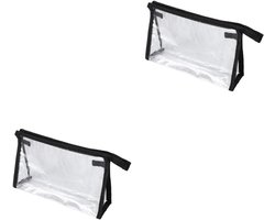2Pcs Clear Toiletry Bags Transparent Makeup Bag Luggage Locks Cosmetic Pouch Bright Toiletry Bag For Women Baby Bottle Drying Rack Cosmetic Bag Makeup Case Storage Box