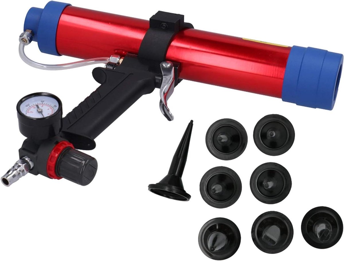 Wireless Caulking Gun, Wireless Caulking Gun 46 Bar Aluminum Alloy Caulking Applicator 300mm 11.8 Inch Pneumatic Glass Glue Gun Dropless Caulking Gun Hand Caulking Guns