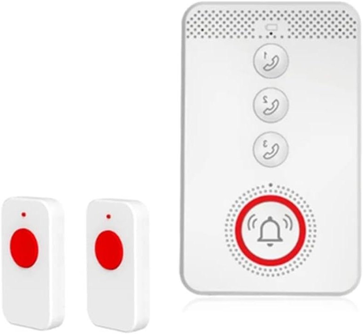 Noodoproep Alarm - Paniekknop Senioren - Veilige Thuis - 4G Netwerk - 2 SOS Knoppen - Wit