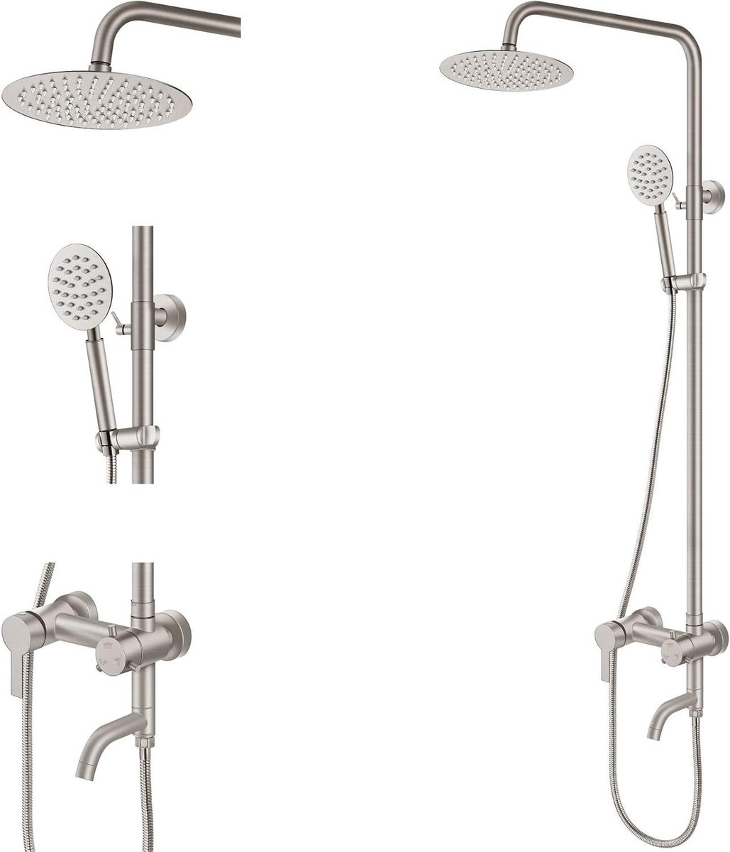 Douchekraan Buiten - Buitendouche Set - Ontspannen Buiten - Volledig Metaal - 8 inch Douch