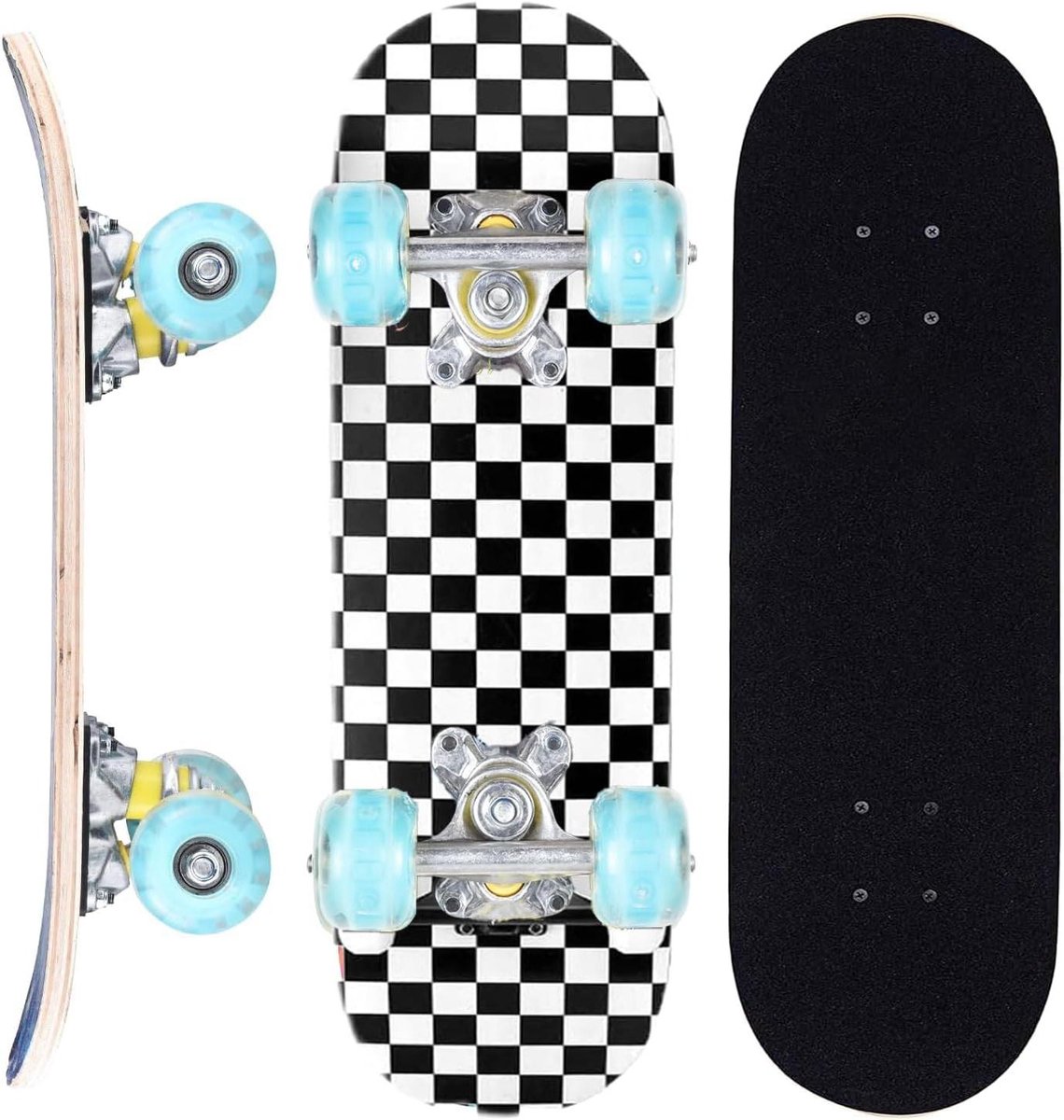 Compleet Skateboard Beginner Skateboard Buiten Skaten Dubbele Kick Design 17 Inch Verschillende Ontwerpen