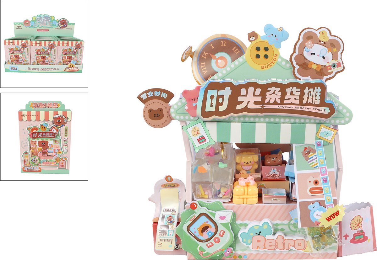 Kawaii Miniatuur Knutselkraampje Boodschappen - Groen