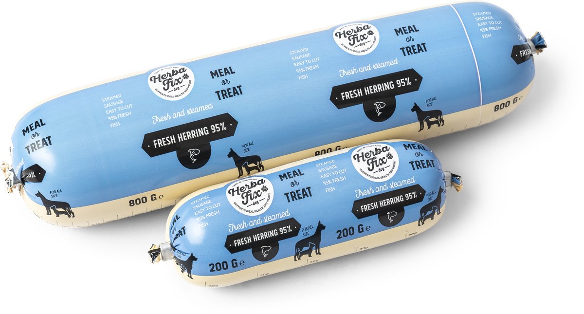 Herbafix Gestoomde Worst Haring - 9 x 200 g - 95% Vis Omega-3