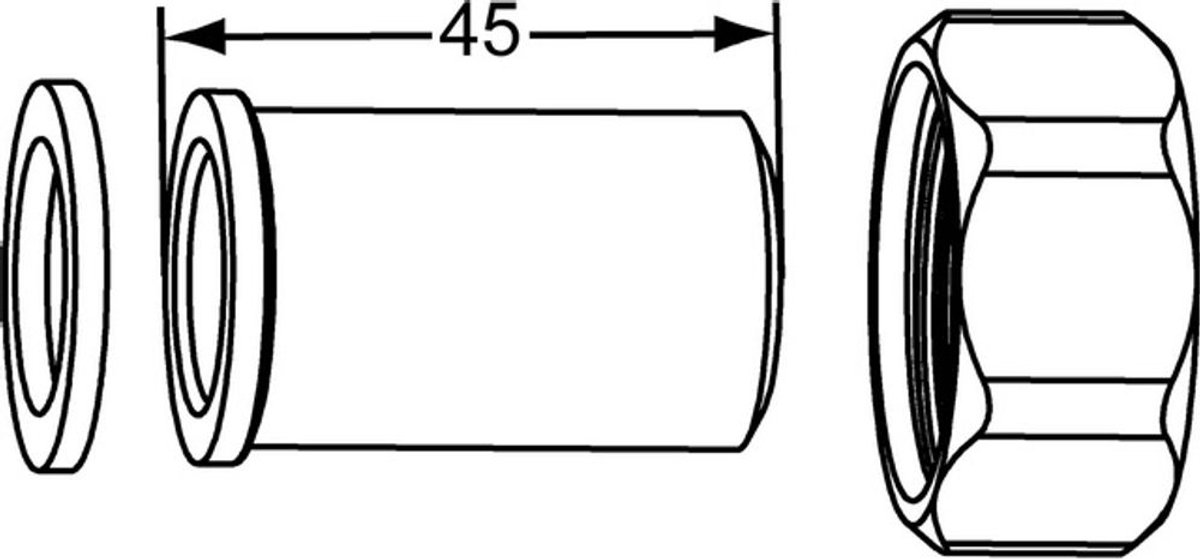 IMI Hydronic Engineering HEIMEIER Koppeling m.lasnippel 33,2 mm, voor DN 25, vlakdichtend, 0601-04.353