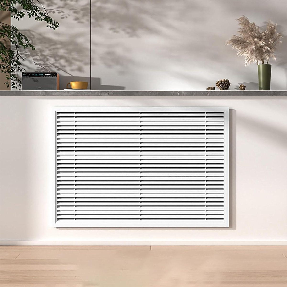 Verwarming Cover Kast, Radiator cover, goedkope radiator covers, radiator covers voor huis decoratief, MDF Radiator Cover Louvered Grill, Meerdere stijlen beschikbaar, Geschikt voor woonkamer, be