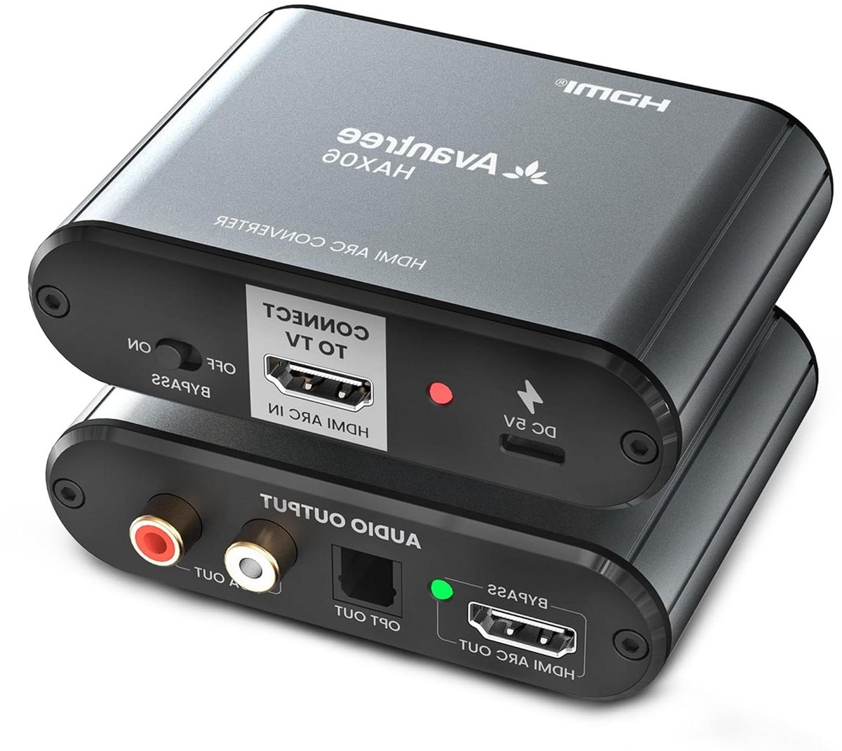Audio Extractor - ARC Converter - TV Geluid - Gelijktijdige Uitgangen - 11.5 cm - Zwart