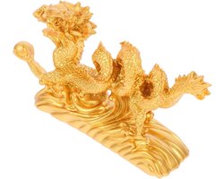 Hanlong Ornaments Garden Zodiac Statue Chinese Moon Figurine Office Decor Dragon Figurine Dragon Statues and Figurines Chinese Constellation Screen Small Desktop Cabinet Resin