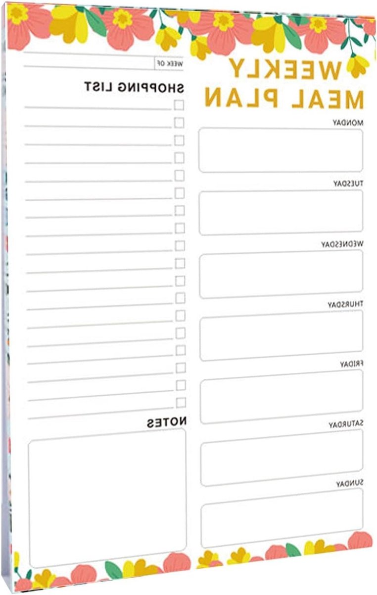Weekplanner Keuken - Maaltijdplanner Koelkast - Weekplanning Maken - Sterke Magneet - 60 Vel - Veelkleurig