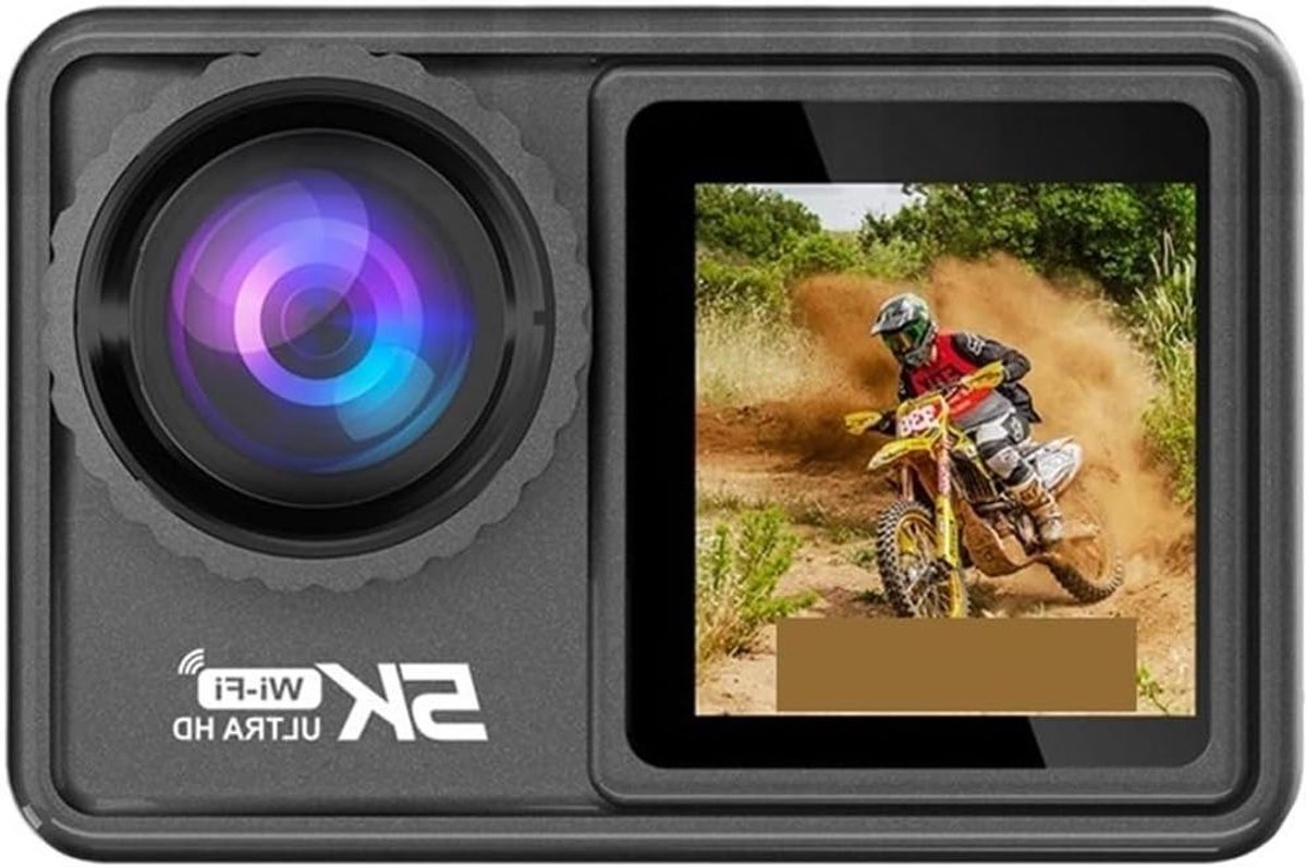 Actie Camera - Sportcamera Vlogcamera - Avonturen Vastleggen - Elektronische Stabilisatie - 5K Resolutie - Zwart