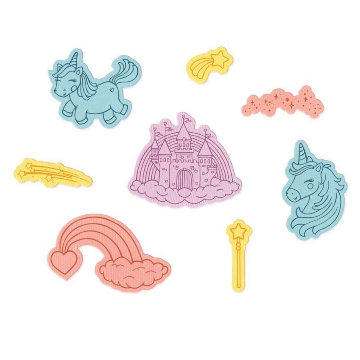 Framelits die + stamps unicorns ans rainbows - Sizzix