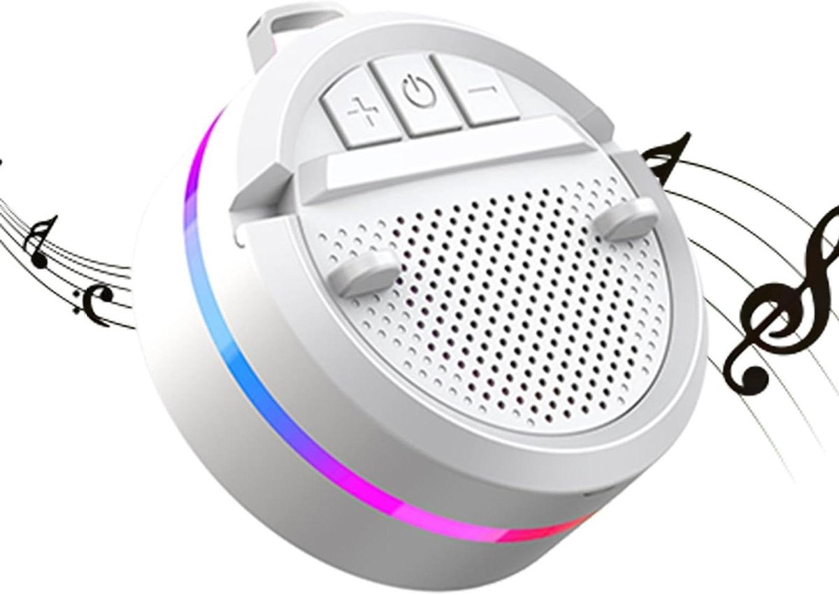 Inductie Audioluidspreker - Draagbare Speaker - Muziek Streamen - Met RGB-verlichting - 55 x 10 x 55 cm - Wit