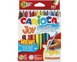 CARIOCA JOY stiften - 24 kleuren - Maxi-Punt 6 mm - Afwasbaar - Kleurstiften voor kinderen