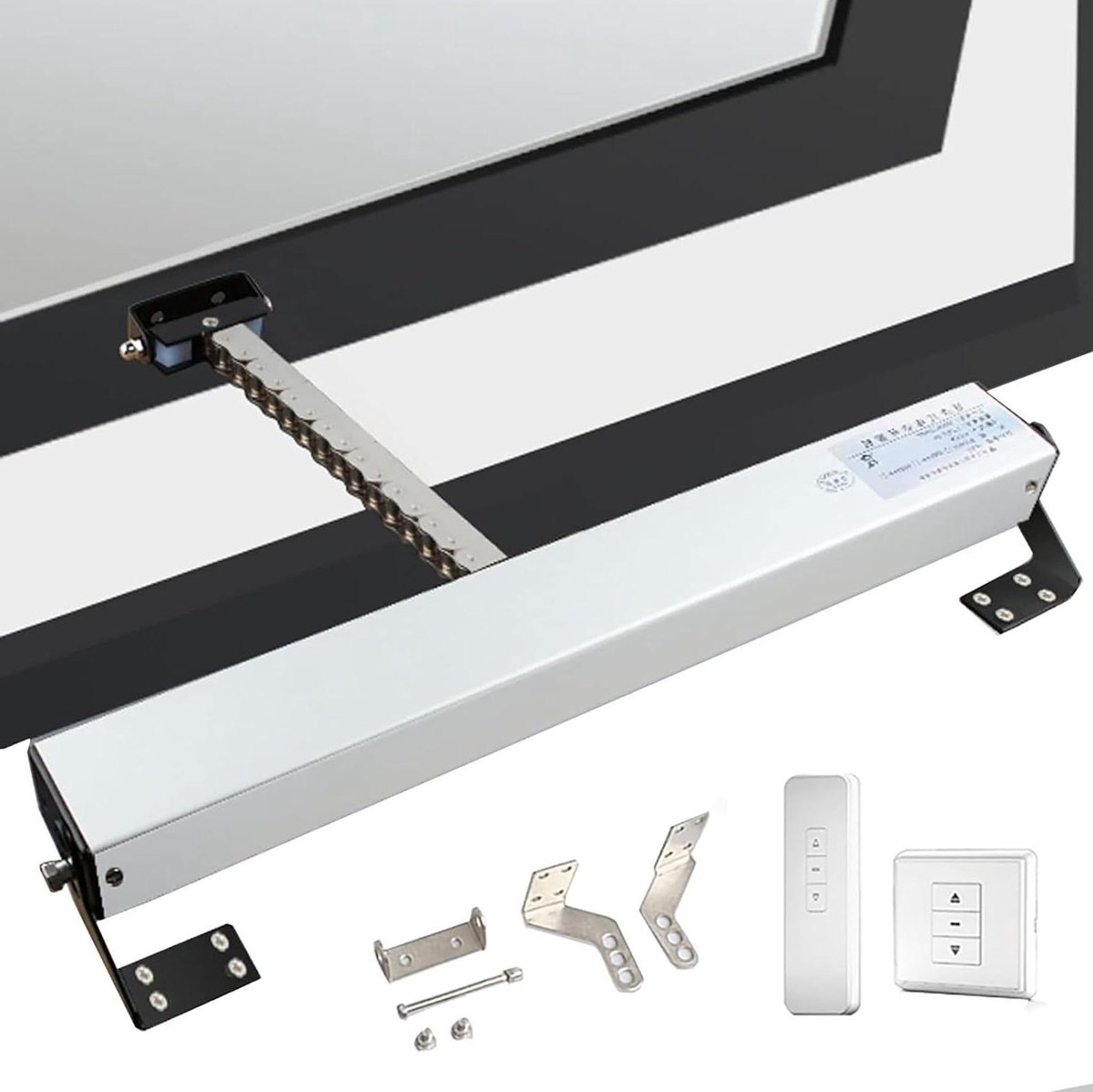 Elektrische Raamopener - Kettingopener Automatisch - Ramen Ventileren - Dubbele Ketting - 400N - Wit