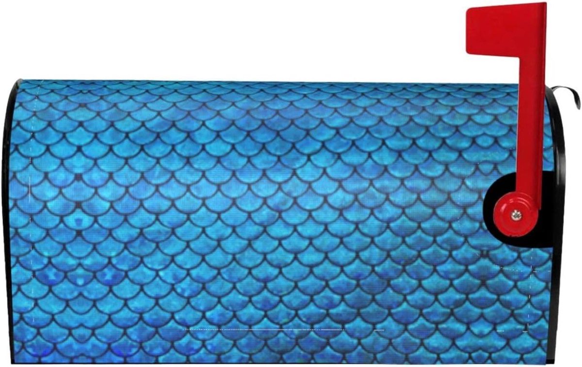 Brievenbus Cover - Brievenbusdecoratie - Brievenbus Versieren - Magnetische Bevestiging - Standaard Formaat - Blauwe Visschaal