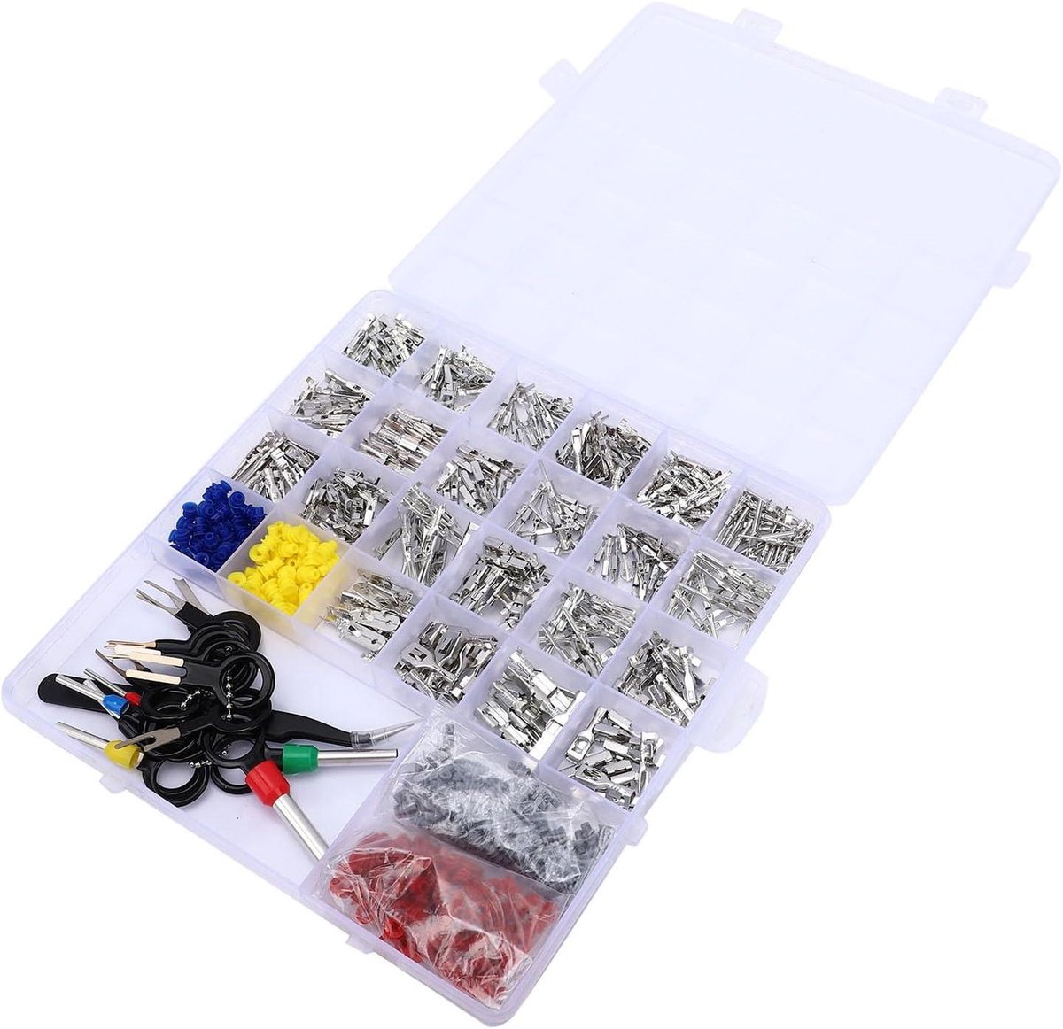 Draadconnector Terminalset - Messing Connectoren - Voertuig Reparatie - Vertind Messing - 25 Types 300 Stuks - Zilverkleurig