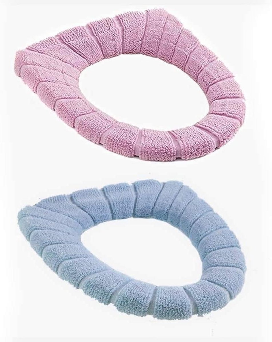 Toiletzitting Covers - Zachte Toiletmat - Comfort Verhogend - Wasbaar En Flexibel - Universele Maat - Roze En Blauw