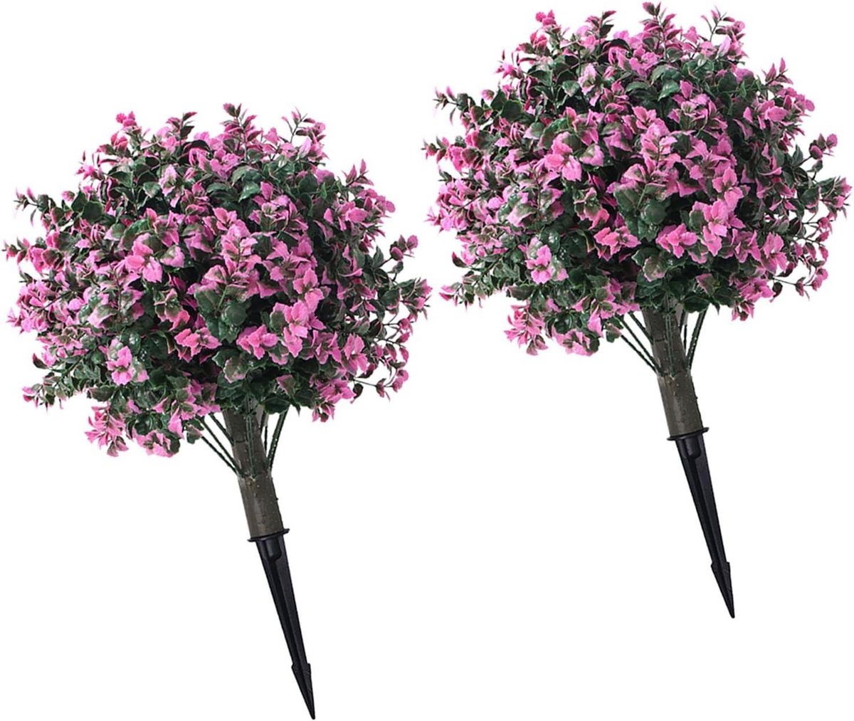Kunstmatige Vormsnoei - Nep Struik - Buiten Decoratie - Levensecht Ontwerp - 50 cm Hoog - Roze