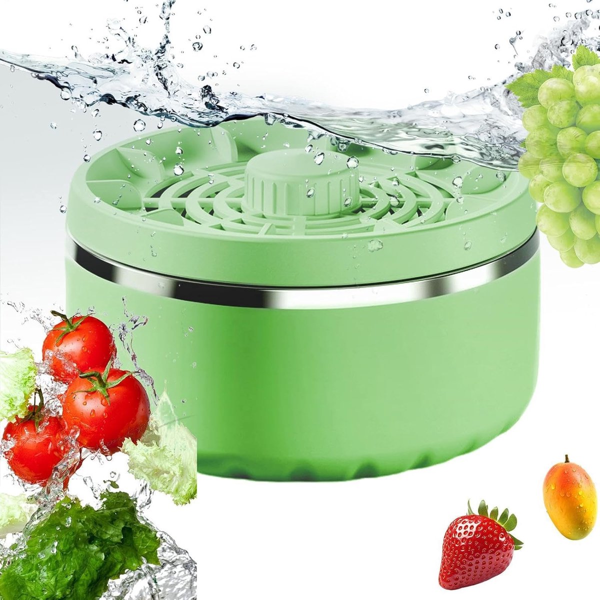 Pesticiden Reiniger - Groente- en Fruitreiniger - IPX7 - 4 Instelbare Standen - eco - Veilig en geurloos - 3600mAh - Magnetische laadmodus - Titanium Zuivering - Verwijder Moeiteloos Bacteriën & pesticiden - voor Het Reinigen van Fruit/Groenten/Vlees