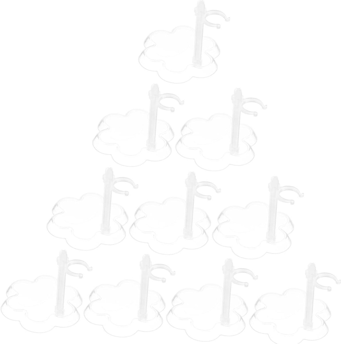 Poppenstandaard 10 Stuks - Poppenhouder Display - Poppen Presenteren - Metalen Beugel - 9.5 x 9.5 cm - Transparant