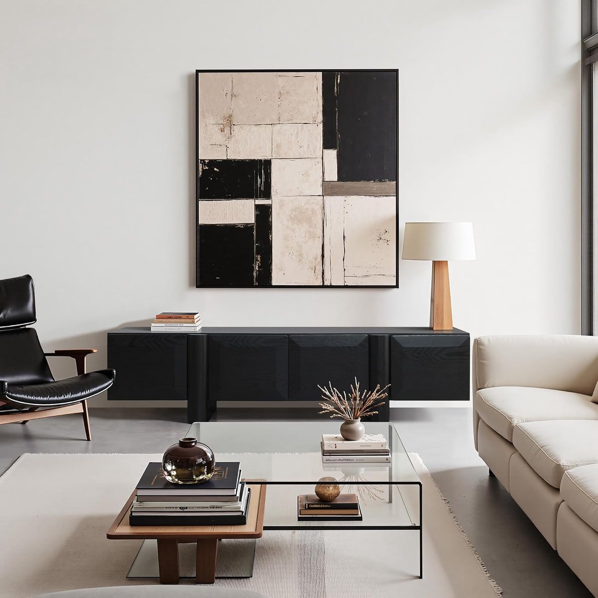 TV Meubel Japandi 160 x 39 x 45 cm Eikenlook – TV Kast met Opbergruimte, Deuren en Open Vakken – Modern Scandinavisch TV Dressoir voor Woonkamer – Mobili Bella