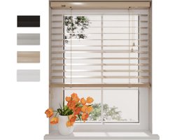 Aluminium Jaloezie - Matte Lamellen - Privacy Instellen - Eenvoudig In te Kort - 140 x 180 cm - Taupe
