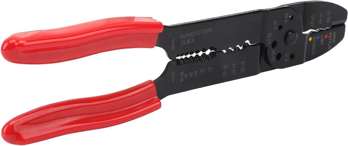 Krimptang - Handgereedschap - Draadverbindingen Maken - Multifunctioneel 4-in-1 - 10-22 AWG - Zwart