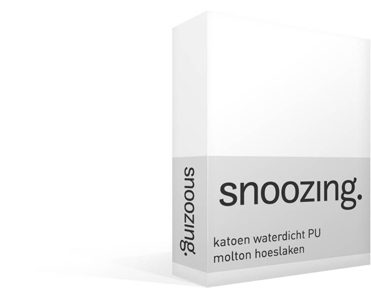 Snoozing katoen waterdicht PU molton hoeslaken - 80x200 cm - Eenpersoons - Wit