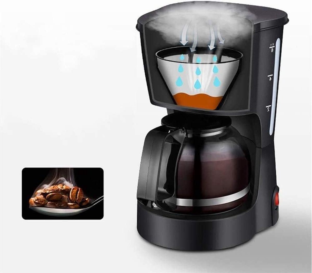 Espressomachine Koffiezetter - Koffiezetapparaat Theeapparaat - Koffie Thee Zetten - Hoge Temperatuur Extractie - 600ml - Zwart