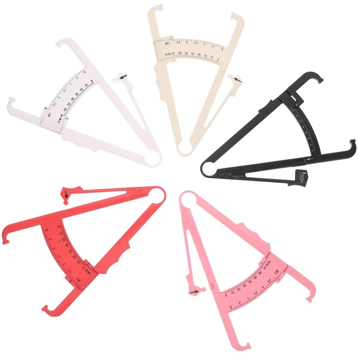 Generic 5 Stuks Dikke Clip Dikke Tester Lichaamsvet Tester Lichaamsvet Huidplooi Remklauw Meetinstrumenten Voor Het Lichaam Woonaccessoires Vetpercentage Remklauwen Dikke Remklauw Plastic