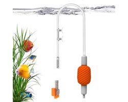 Aquarium Grind Reiniger - Vacuüm Reiniger Waterververser - Aquarium Onderhoud - Garnalenveilige Filtratie - 100 cm Slang - Grijs