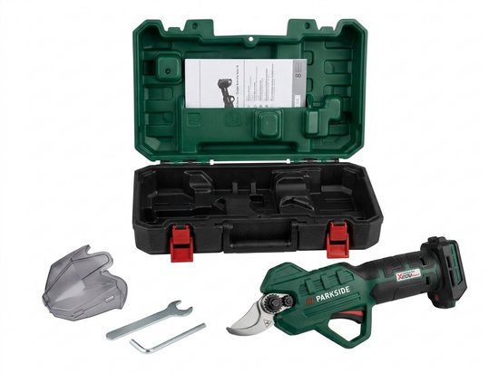 PARKSIDE® Accu-takkenschaar 20 V zonder accu en lader - Snijvermogen: in zacht hout max. 28 mm, in hardhout max. 15 mm - Stationair toerental: ca. 21000 tpm - 1x inbussleutel met kruiskopschroevendraaier, 1x moersleutel, 1x mesbeschermhoes van Parkside — afbeelding 4