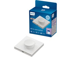 Philips Smart Lighting - Draaischakelaar - Dimmen - Bedien je Slimme Verlichting Eenvoudig Zonder App - Oplaadbare batterij - Wit