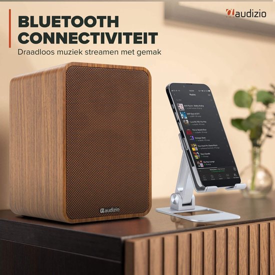 HiFi speakerset - Audizio KS10 - Actieve speaker set - HDMI ARC - Bluetooth - 120W - Houtlook — afbeelding 5