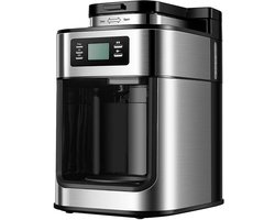 Rolu 2-in-1 Koffiemachine Met Bonen – Koffiemachine – Verse Filterkoffie – 10 Koppen Koffie – LED Display - Extractietemperatuur Van 92°C – Geen Papieren Filters