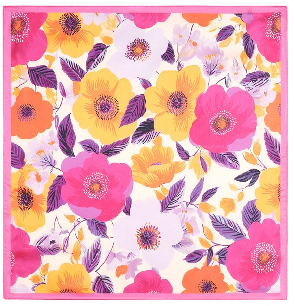 Zomersjaals met bloemenmotief, gemaakt van polyester, perfect als vakantie-/strandaccessoire. - Roze