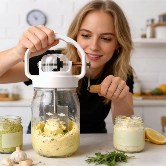 Handmatige Keukenmixer - Garde Blender - Beslag Maken - Glazen Container - 1500 ml - Veelkleurig — afbeelding 3
