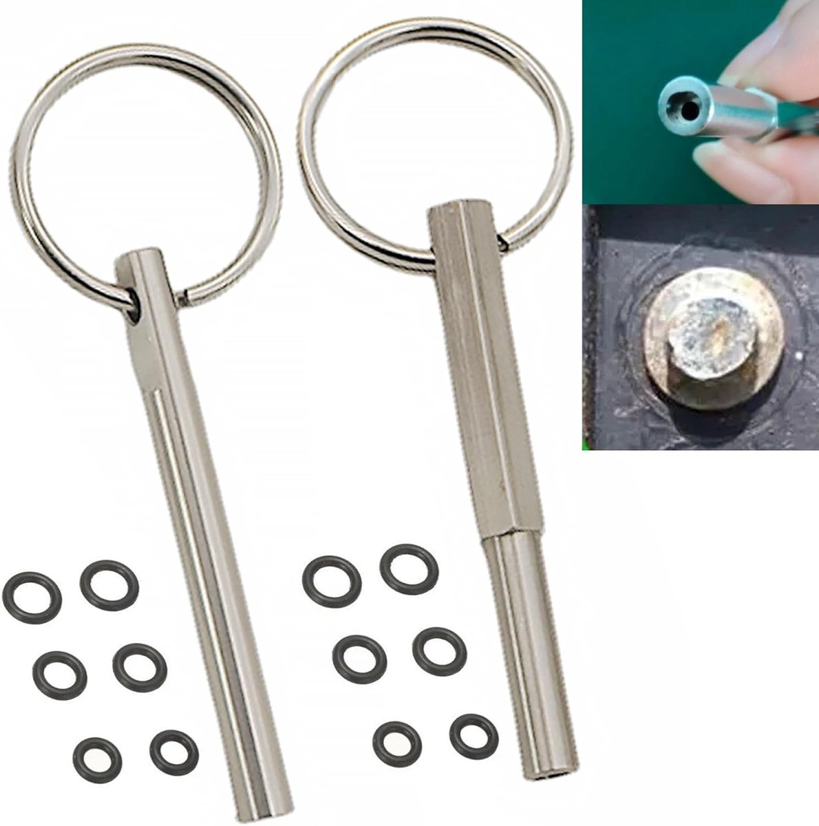 Set van 2 Ovale Hoofd Sleutels met Sleutelhanger voor Volautomatische Koffiemachines zoals Jura en Krups - Ideaal voor Onderhoud en Reparatie van de Zetgroep