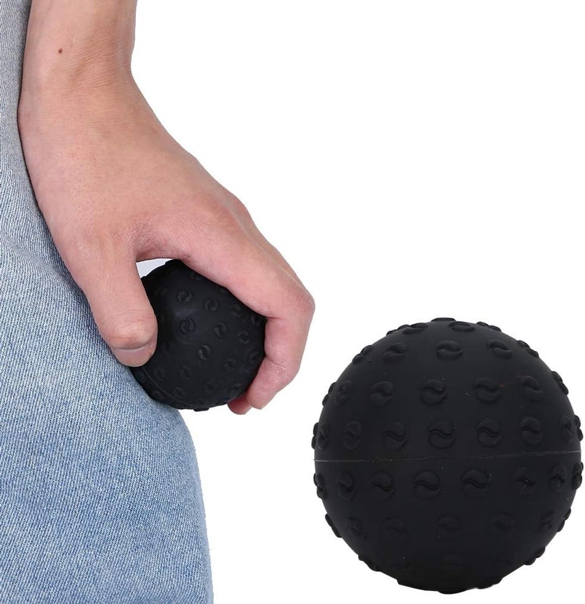 Allecta - Siliconen massage ballen voor diepe weefselmassage - Myofasciale release - Zwarte voetmassage roller