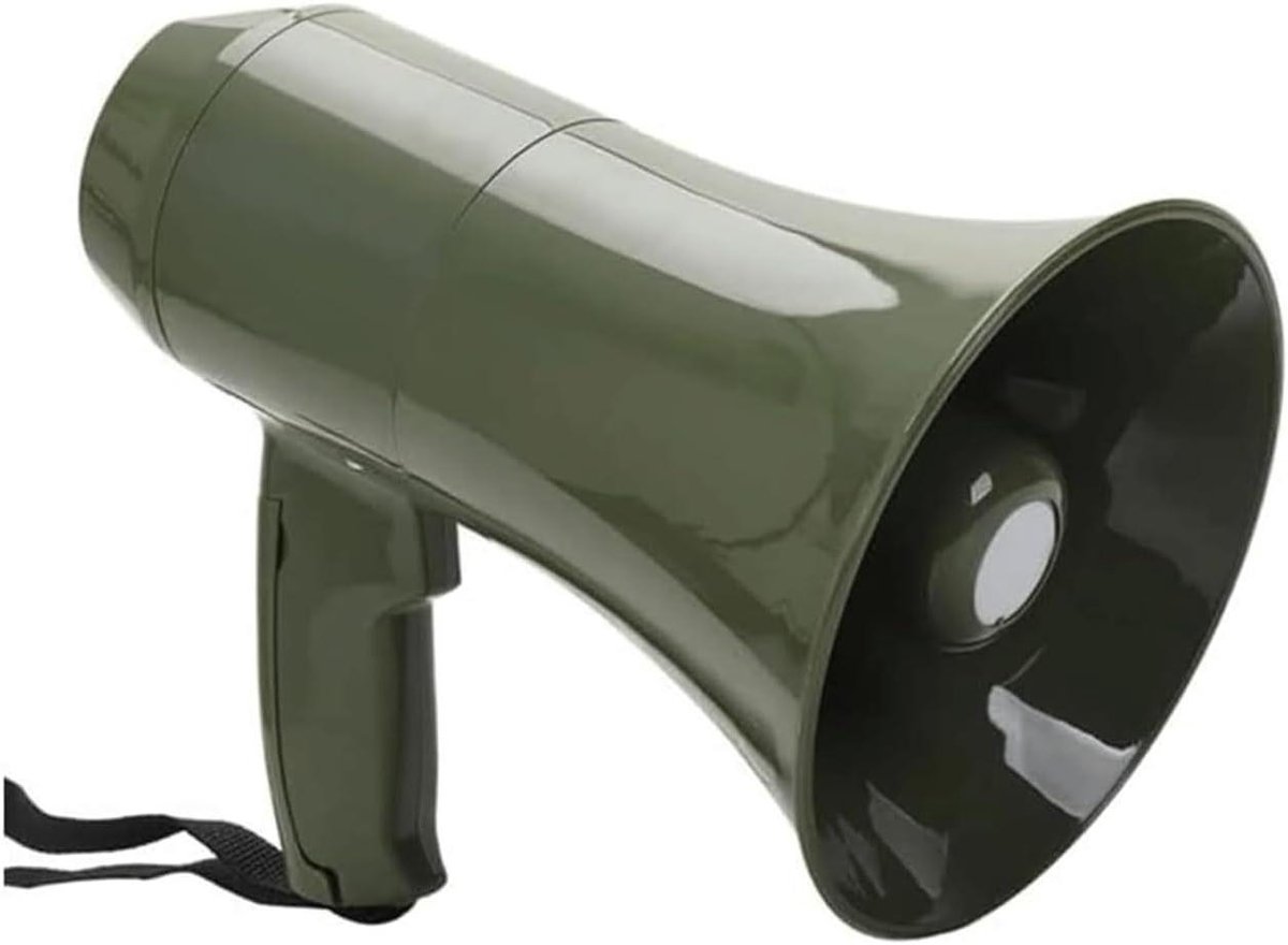 Megaphone 15W - Luidspreker Omroep - Evenementen Organiseren - 200 Seconden Opname - 100-300m Bereik - Zwart