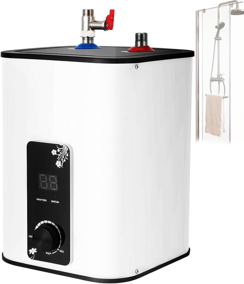 Mini Boiler - Kleine Waterverwarmer - Direct Warm Water - Ruimtebesparend Ontwerp - 8 Liter - Wit