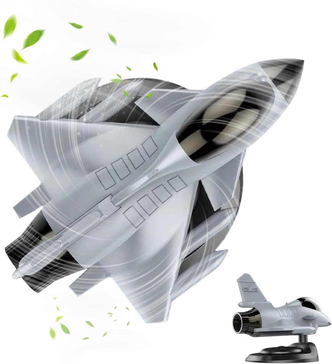Auto luchtverfrisser - Solar diffuser - Auto opfrissen - 360 graden draaibaar - 12 x 10 x 5 cm - Zwart
