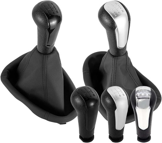 Versnellingspook Knop - Pookhoes Set - Auto Interieur - Ergonomisch Ontwerp - 5 Versnellingen - Zilver — afbeelding 3