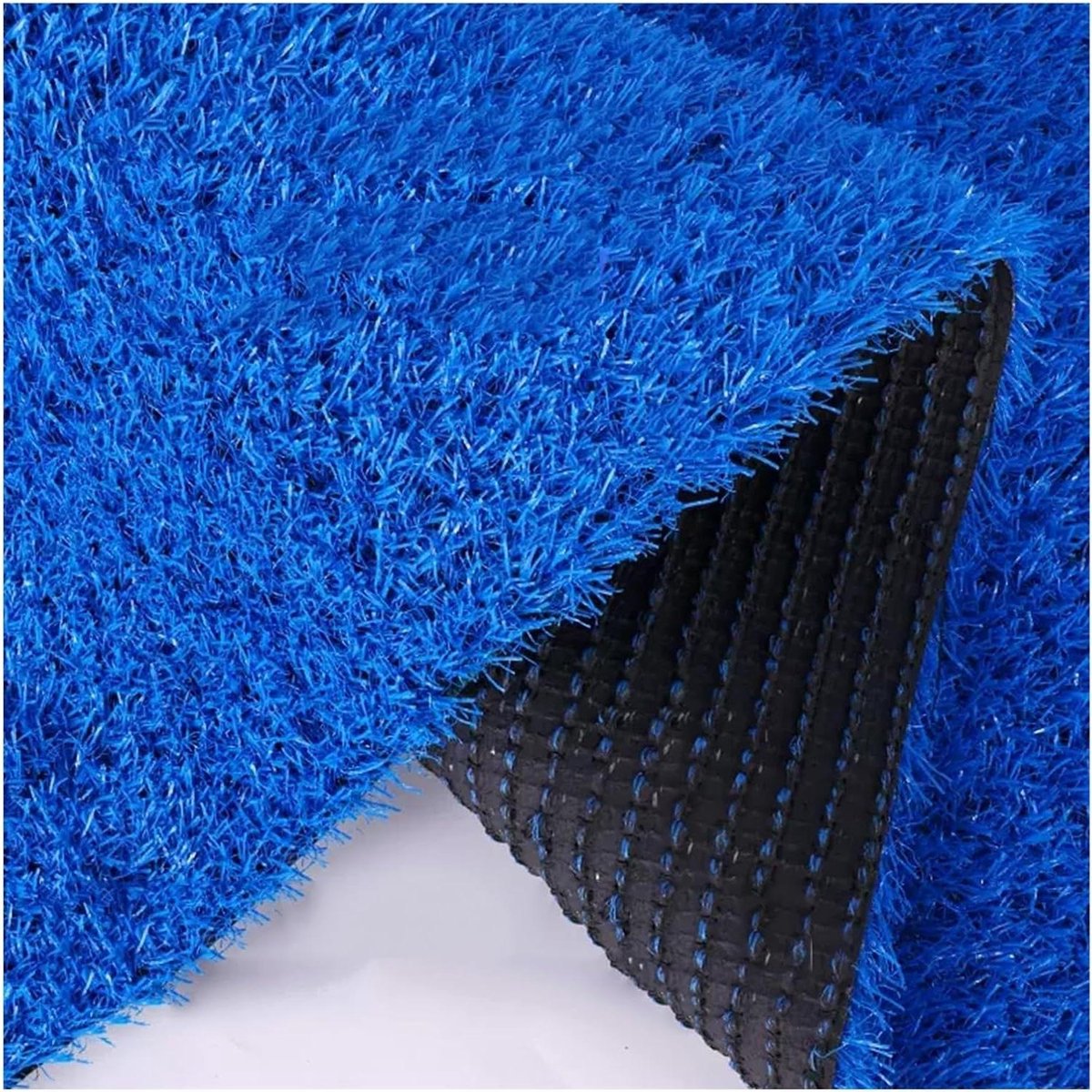 Kunstgras Tapijt - Nep Grasmat - Buiten Decoratie - Snijdbaar en Veerkrachtig - 11 cm Dikte - Blauw