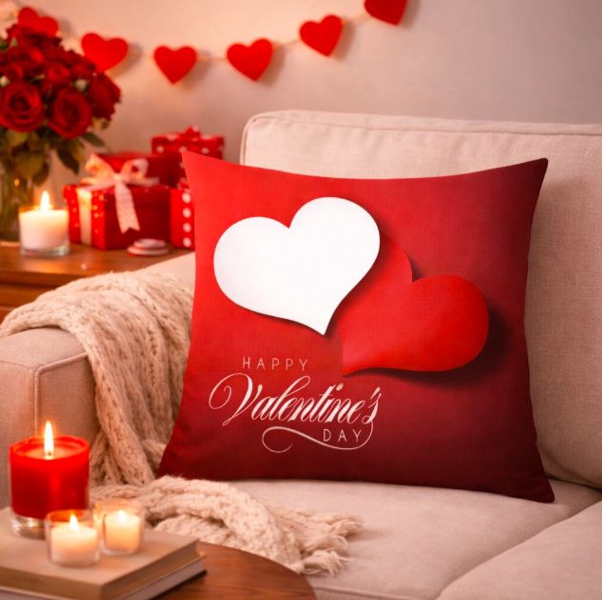 Valentine Wishes Collection Kussenhoes - 45x45 cm