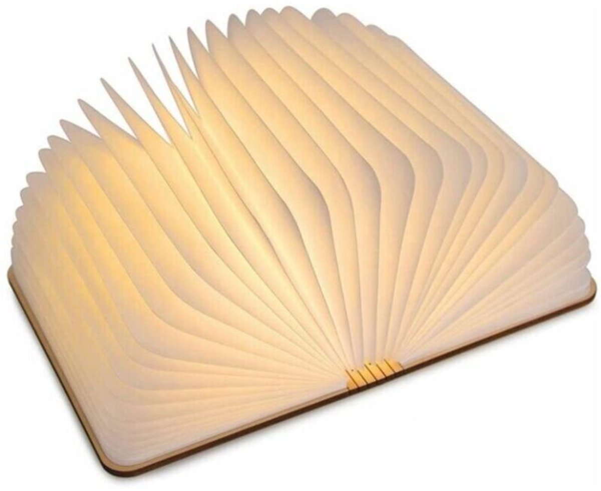 LED-boekenlamp van hout, een leuk kerstcadeau, opvouwbare magnetische boekenlamp, USB-oplaadbare LED-papierlamp, decoratieve lamp geschikt voor 1800mAh-batterij.
