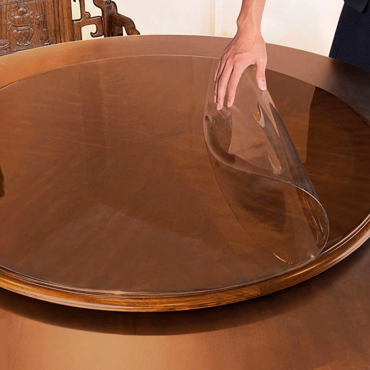 Tafelhoes Transparant - Beschermhoes PVC - Eettafel Beschermen - Waterdicht Krasbestendig - 130 cm - Doorzichtig