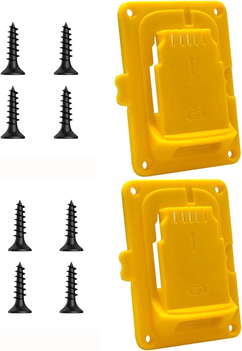 Batterij Organizer - Gereedschap Houder - Werkplaats Organiseren - Stapelbaar Snap Ontwerp - 2 Stuks - Geel