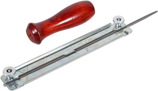 Kettingzaag Slijpset - Vijlhouders - Kettingonderhoud - Duurzaam Staal - 4mm Vijl - Houtkleur — afbeelding 4