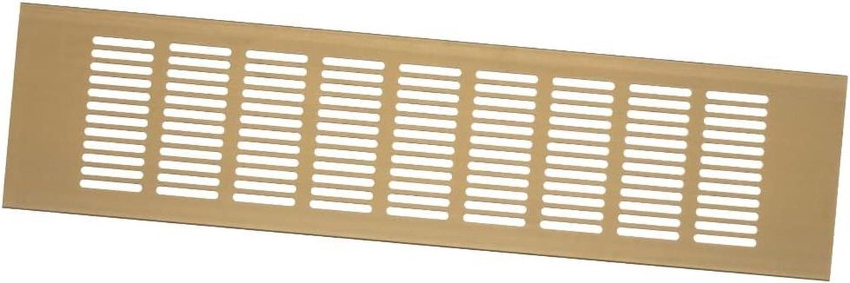 Ventilatierooster Aluminium - Luchtgitter Kast - Meubel Ventilatie - Corrosiebestendig Materiaal - 100x400 mm - Goud