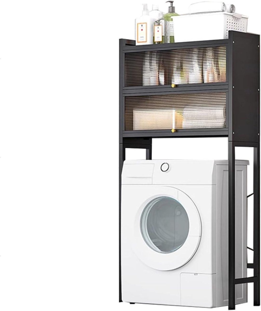 Opbergrek Wasmachine - Badkamerkast - Ruimte Besparen - 3 Laags Ontwerp - Verstelbaar - Zwart